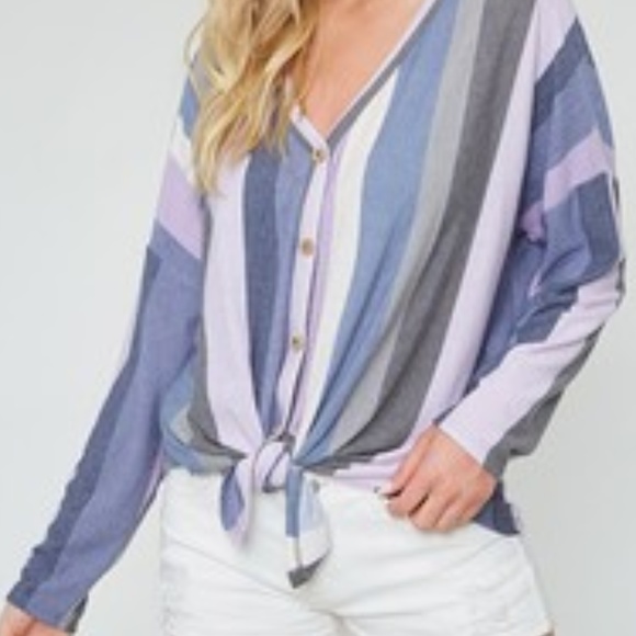 USA Made Striped Button down - Picture 1 of 2